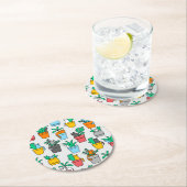 Cats in the flowerpots ronde kartonnen onderzetter (Insitu)