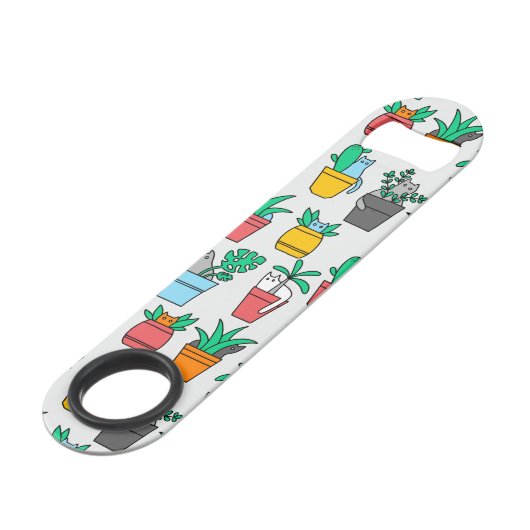 Cats in the flowerpots speed flessenopener (Voorkant Gekanteld)