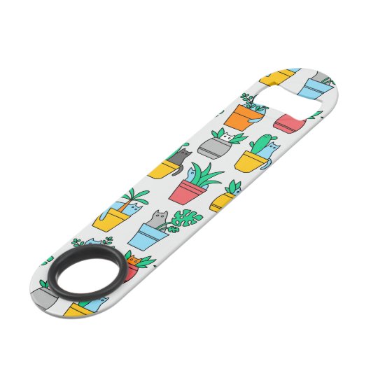 Cats in the flowerpots speed flessenopener (Achterkant Gekanteld)