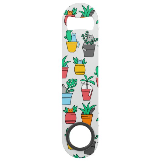 Cats in the flowerpots speed flessenopener (Voorkant)