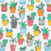 Cats in the flowerpots sticker (Voorkant)