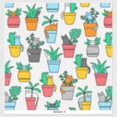 Cats in the flowerpots sticker (Vel)