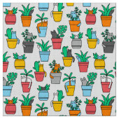 Cats in the flowerpots stof (Close Up)