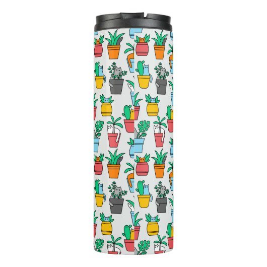 Cats in the flowerpots thermosbeker (Achterkant)