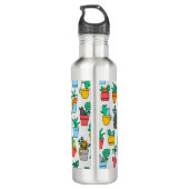 Cats in the flowerpots waterfles  (Achterkant)