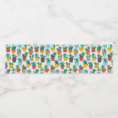 Cats in the flowerpots waterfles etiket (Enkel label)