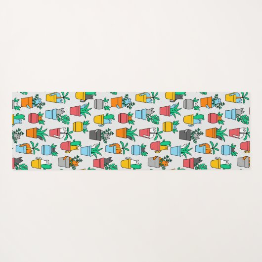 Cats in the flowerpots yogamat (Achterkant (horizontaal))