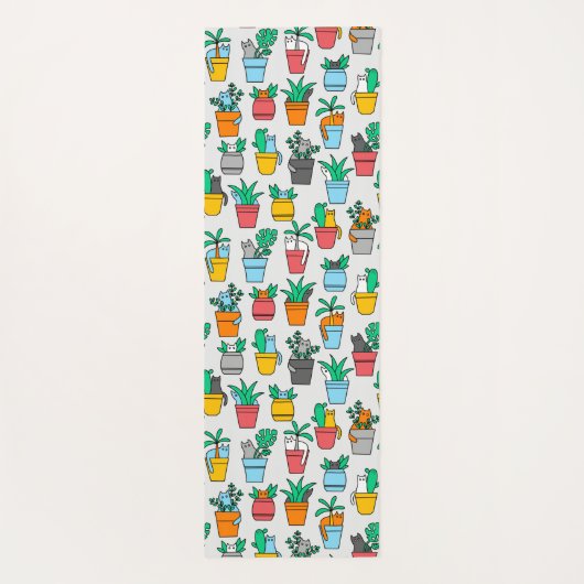 Cats in the flowerpots yogamat (Achterkant)