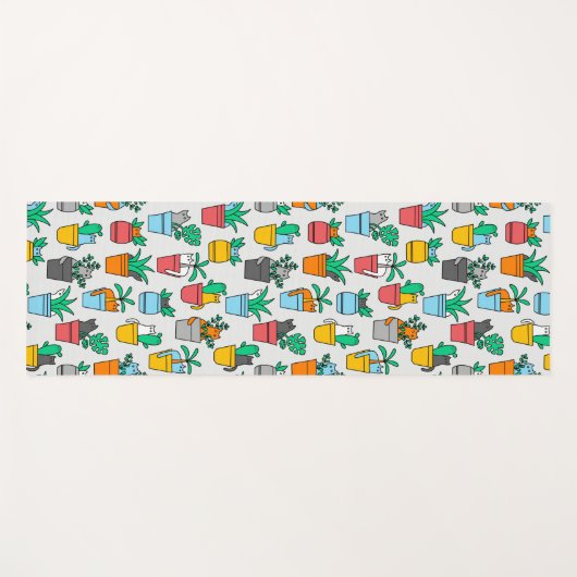 Cats in the flowerpots yogamat (Voorkant (horizontaal))