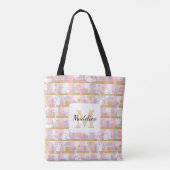 Cats in the Library Book Tote Bag Girly Pink (Achterkant)