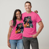 Cats Invasion Attack Cosmos Space Galaxy UFO Alien T-shirt (Unisex)