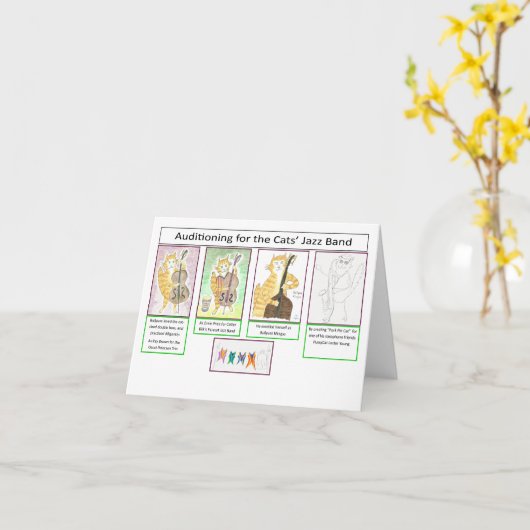 Cats Jazz Band Kaart (Gele Bloem)