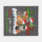 Cats Jesus is de reden voor het kerstfeest.. Fleece Deken (Voorkant (Horizontaal))