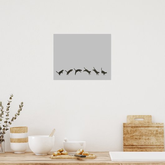 Cats Jumping Poster (Keuken)