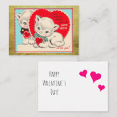  Cats Kinder Valentijnsdag Valentijn Notitiekaartje (Voorkant / Achterkant)