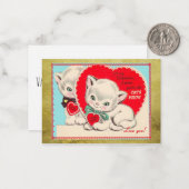  Cats Kinder Valentijnsdag Valentijn Notitiekaartje (Voorkant / Achterkant in situ)