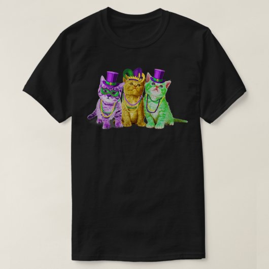 Cats Kitten Kat Mardi Gras Festival T-shirt (Design voorkant)