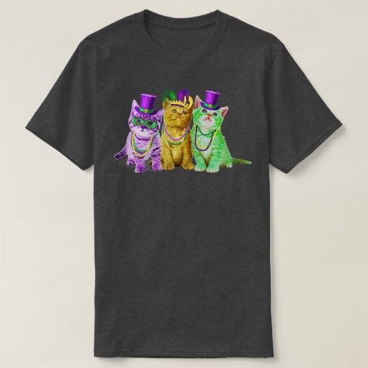 Cats Kitten Kat Mardi Gras Festival T-shirt (Design voorkant)