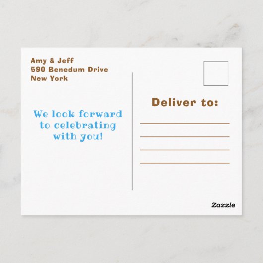 Cats Kittens Castle Blue Birthday Party Briefkaart (Achterkant)