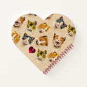 CATS, KITTENS Funny  Cat Portraits Red Heart Notitieboek (Achterkant)
