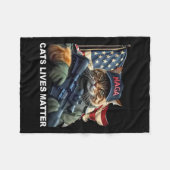 Cats Lives Problem Grappig Trump 2024 Kat Fleece Deken (Voorkant (Horizontaal))