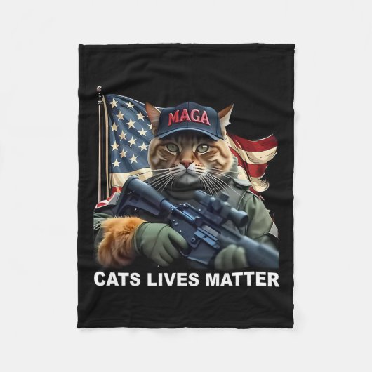 Cats Lives Problem Grappig Trump 2024 Kat Fleece Deken (Voorkant)