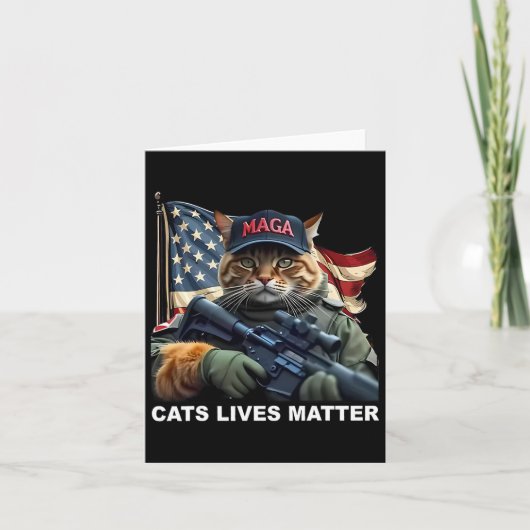 Cats Lives Problem Grappig Trump 2024 Kat Kaart (Voorkant)
