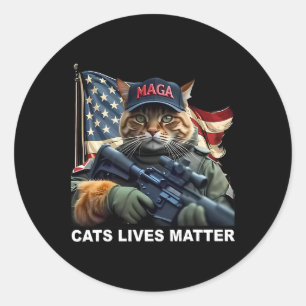 Cats Lives Problem Grappig Trump 2024 Kat Ronde Sticker