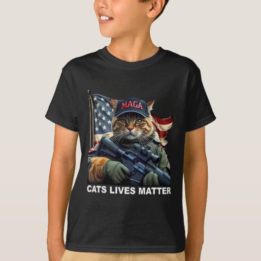 Cats Lives Problem Grappig Trump 2024 Kat T-shirt (Voorkant)