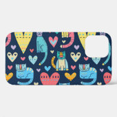 Cats Love: Kleurrijke Naadloos Case-Mate iPhone Case (Achterkant (horizontaal))
