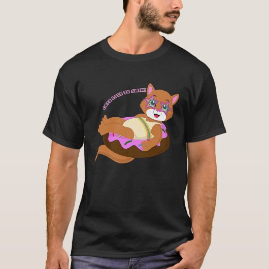 cats love to swim summer t-shirt (Voorkant)
