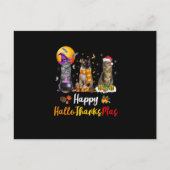 Cats Lover Halloween Thanksgiving Kersthalve  Feestdagenkaart (Voorkant)