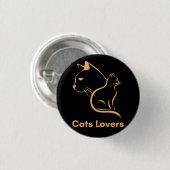 Cats Lover Ronde Button 3,2 Cm (Voorkant /achterkant)