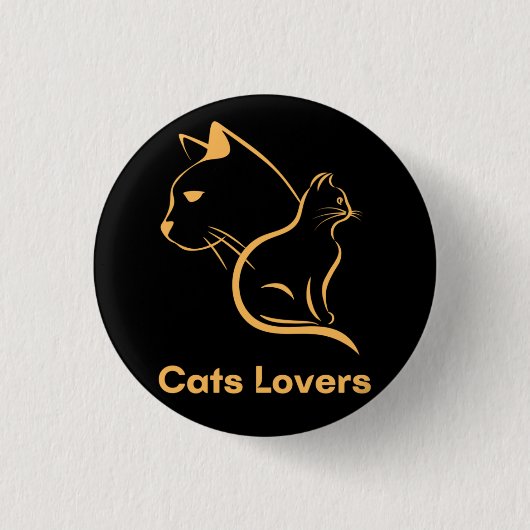 Cats Lover Ronde Button 3,2 Cm (Voorkant)