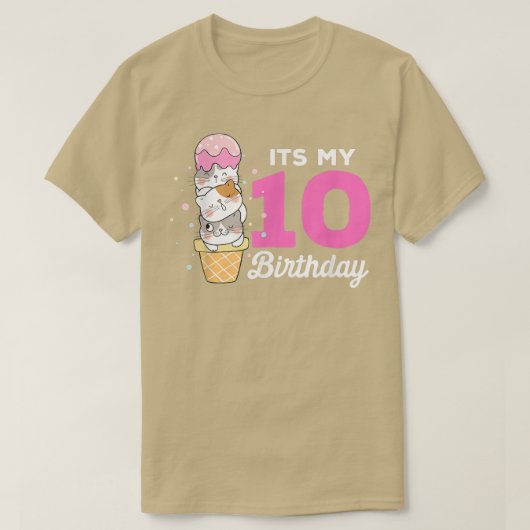 Cats Lovers Ice Cream zijn 10 jaar geleden mijn 10 T-shirt (Design voorkant)