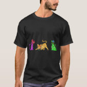 Cats Mardi Gras Silhouette, New Orleans Carnaval C T-shirt (Voorkant)
