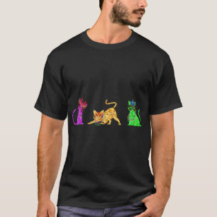 Cats Mardi Gras Silhouette, New Orleans Carnaval C T-shirt