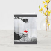 Cats Meme Funny Cat Selfie With Santa Hat Christma Kaart (Gele Bloem)