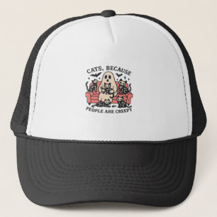 Cats Mensen Zijn Enge Skelet Halloween T-Shirt Ove Trucker Pet