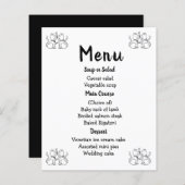 Cats Menu Black White Wedparty Kat Modern (Voorkant / Achterkant)