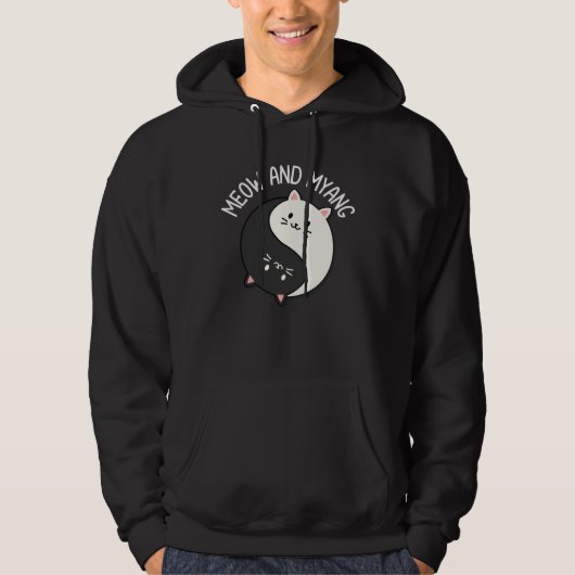 Cats Meow And Myang Chinese Yin Yang Cat Hoodie (Voorkant)