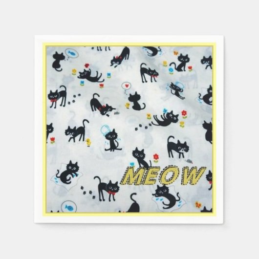 Cats Meow Kitten Pattern Napkins Servet (Voorkant)