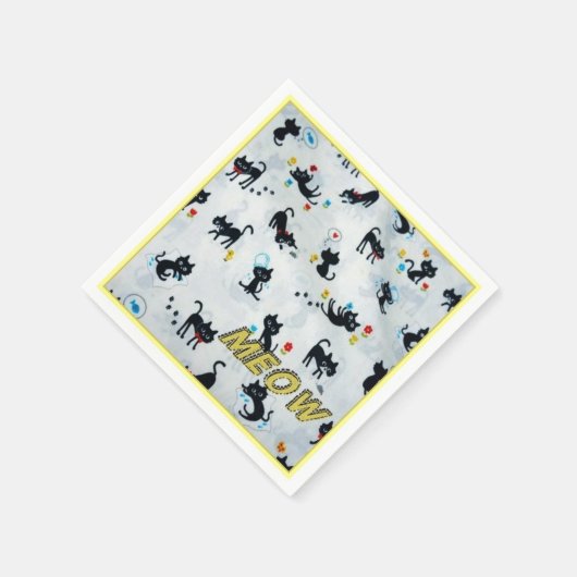 Cats Meow Kitten Pattern Napkins Servet (Hoek)
