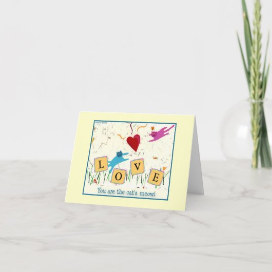 Cat's Meow Romantisch wenskaart Kaart (Voorkant)