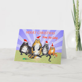 Cats, merry Christmas from the bende, humor Feestdagen Kaart