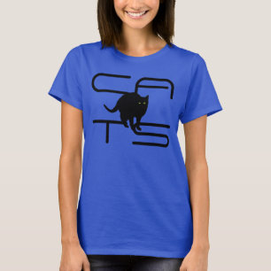 "CATS" met zwarte kattensilhouet T-Shirt