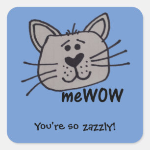 Cat's meWOW  Goed Werk Sticker Vierkant