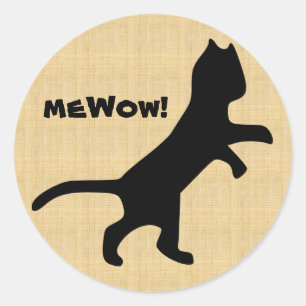 Cat's meWOW Wood  Grote Job Sticker
