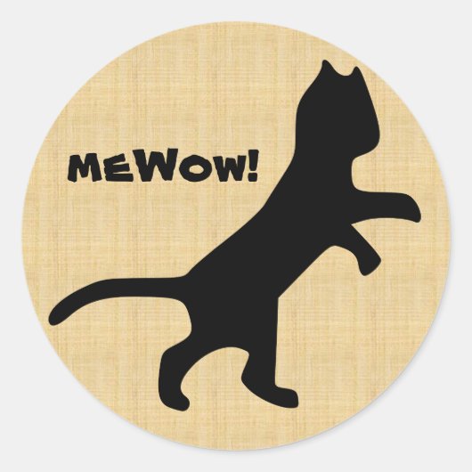Cat's meWOW Wood  Grote Job Sticker (Voorkant)