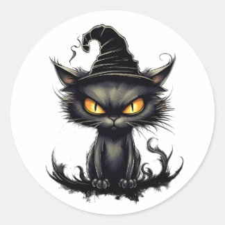 Cat's Midnight Reverie Ronde Sticker